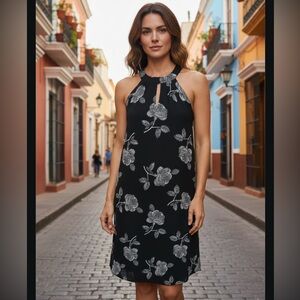 Candie's Black and White Halter Mini Dress